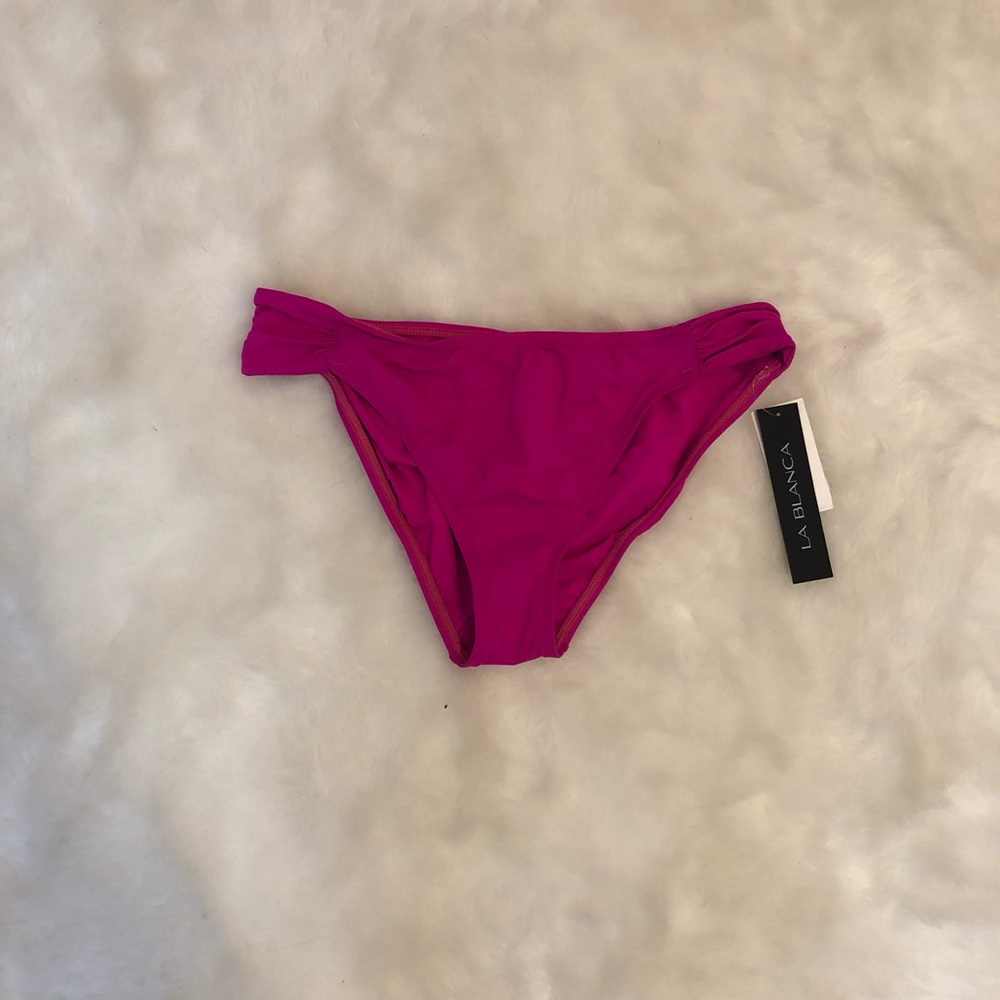 La Blanca Solid  Swim Bottom Pink Punch  SZ 14